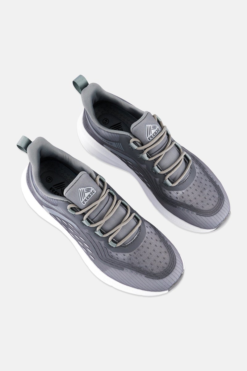 RBX Men Brand Logo Lace Up Running Shoes, Light Grey  - Image 4