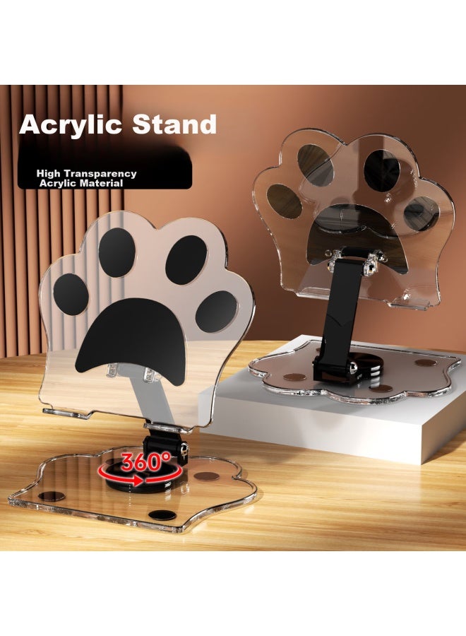 Jplayer Mobile Phone Stand Desktop 360° Multi-Functional Rotating Folding Tablet Stand Ipad Lazy Support Bracket Chicken Eating Chicken Online Course Drawing Metal Live Cute Cat Claw Orange - Image 1