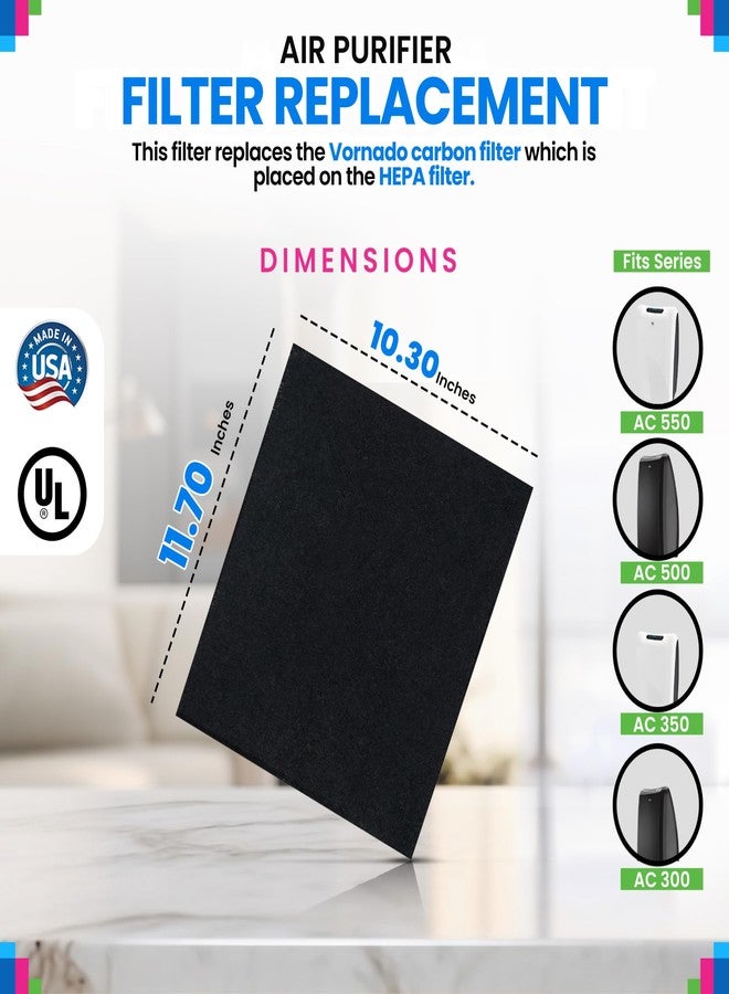 Bagean Activated Carbon Pre Filter 11.70" x 10.30" Compatible with Vornado MD1-0023 Filters - Fits AC350 AC300 AC500 and AC550 Models - Vornado Filter Replacement Removes Odors and Freshen the Air (4) - Image 3
