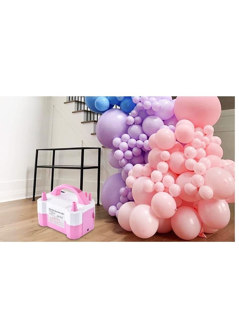 Multipurpose Used Portable Dual Nozzle Electronic Air Balloon Pump Kids Birthday Baby Shower Party Supplies Decorations Pink/White 2Pcs  - Image 4