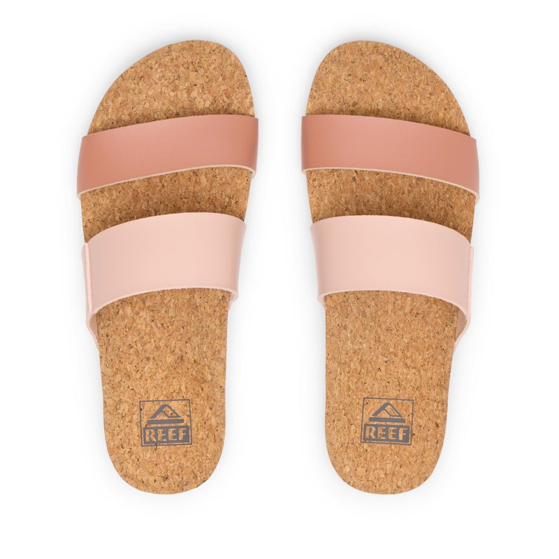 REEF Cushion Vista Womens Fashion Slide Sandal, Vegan Leather Strap, Ultra Soft Cushion Footbed, Cameo Rose Duo, 8 - Image 3