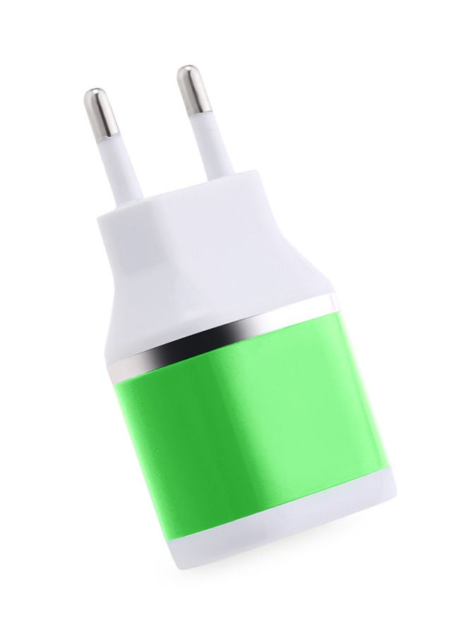 NIBEMINENT 2-USB Port Universal Travel Charger Adapter Green/White - Image 2