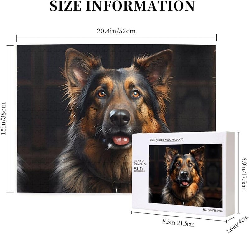 لغز الألماني شيبرد 500 قطعة للكبار ديكور المنزل 20.4 × 15 بوصة - Image 5