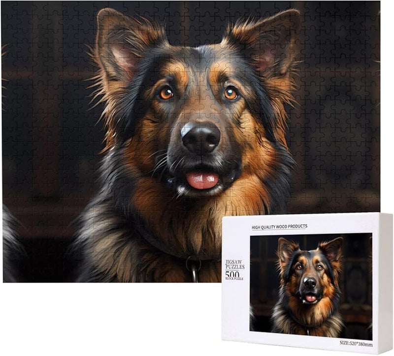 لغز الألماني شيبرد 500 قطعة للكبار ديكور المنزل 20.4 × 15 بوصة - Image 2
