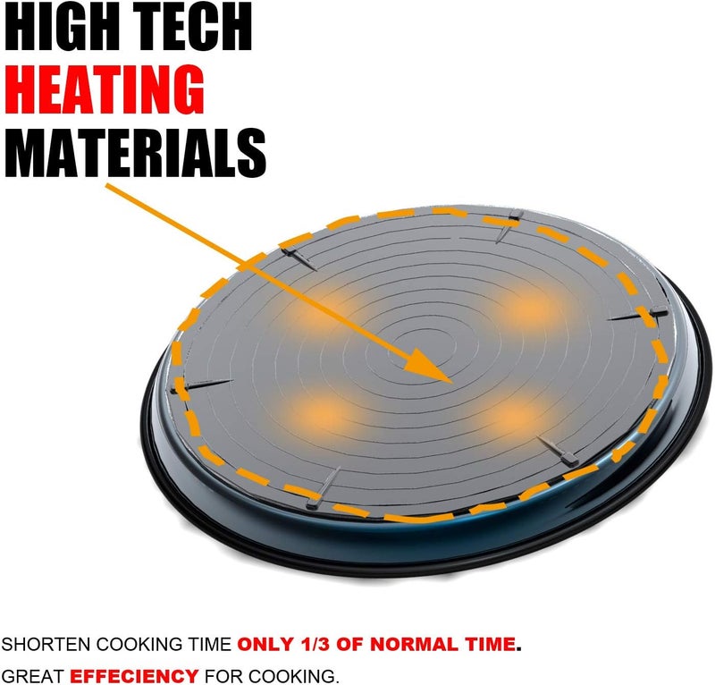 MACONEE 12inch Universal Microwave Crisper Pan/Microwave Cookware Crispy Plate Fry Pan, Microwave Cooker for Reheat Frozen Pizza, Chicken Nuggets French Toast with Crisp Effect! - Image 2