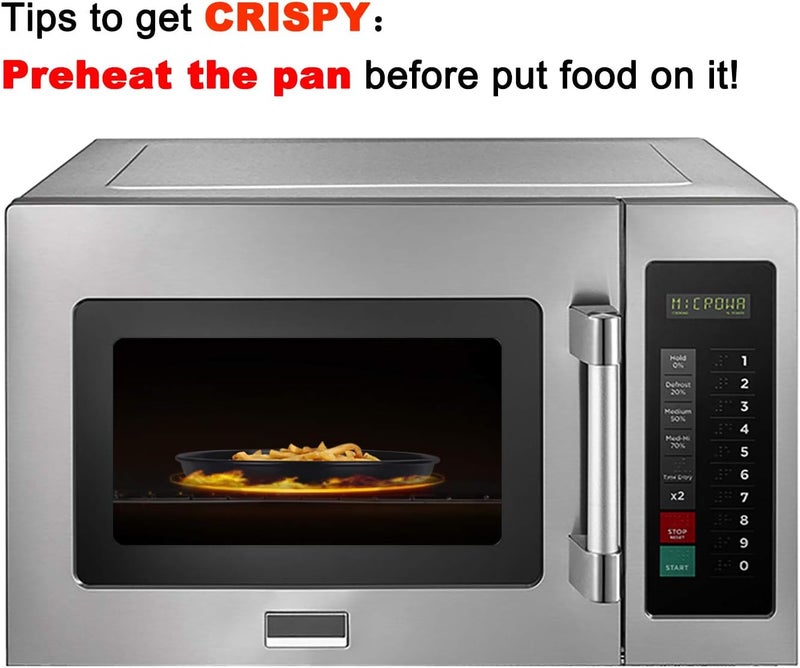 MACONEE 12inch Universal Microwave Crisper Pan/Microwave Cookware Crispy Plate Fry Pan, Microwave Cooker for Reheat Frozen Pizza, Chicken Nuggets French Toast with Crisp Effect! - Image 4