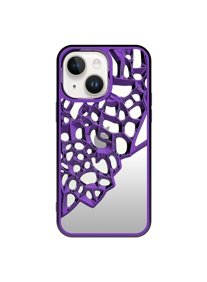Zaboon Case For iPhone 13 Mirror Style Hollow Heat Dissipation Electroplated TPU Phone Case - Image 1