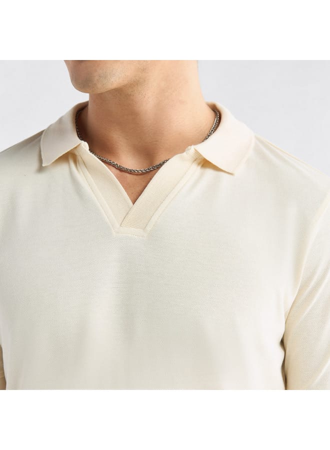 سبلاش فيڤ تيشيرت بولو سادة بأكمام قصيرة - Image 4