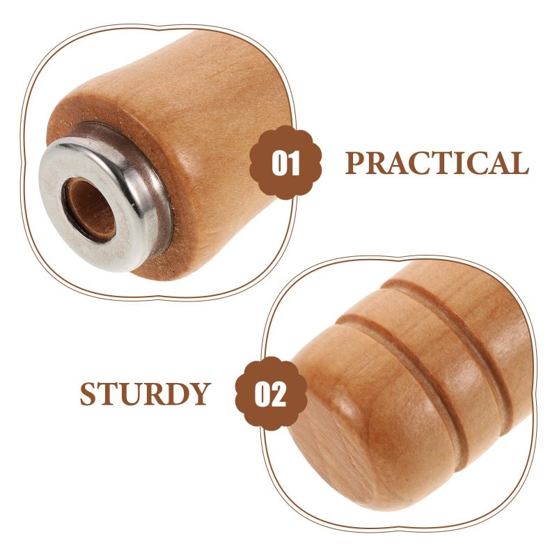 4Pcs Wooden Rasp Handle Replacement Ergonomic Grip with 6mm Hole for Woodworking Tools - Image 4