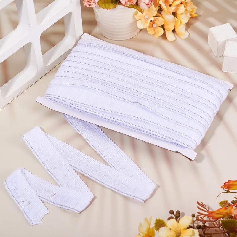 Mega Pet MegaPet White Polyester Fringe Tassel Lace Trim 1 Inch x 82 Feet Chainette Fringe Fibre Trim for Sewing Quilting DIY Home Decoration Clothing Cushions Pillow Curtain Home DIY Crafts - Image 5