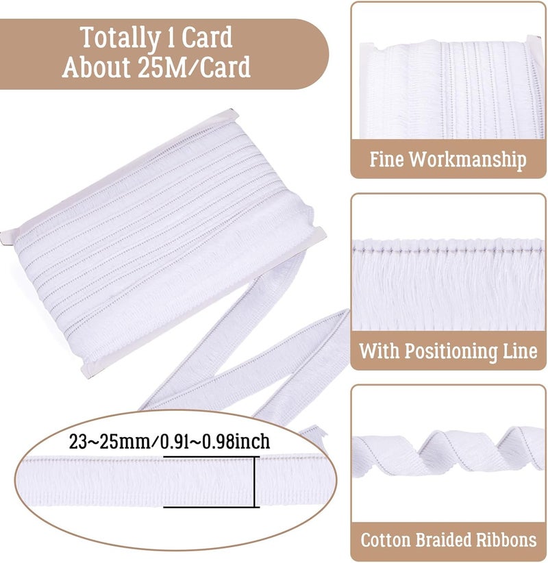 Mega Pet MegaPet White Polyester Fringe Tassel Lace Trim 1 Inch x 82 Feet Chainette Fringe Fibre Trim for Sewing Quilting DIY Home Decoration Clothing Cushions Pillow Curtain Home DIY Crafts - Image 2