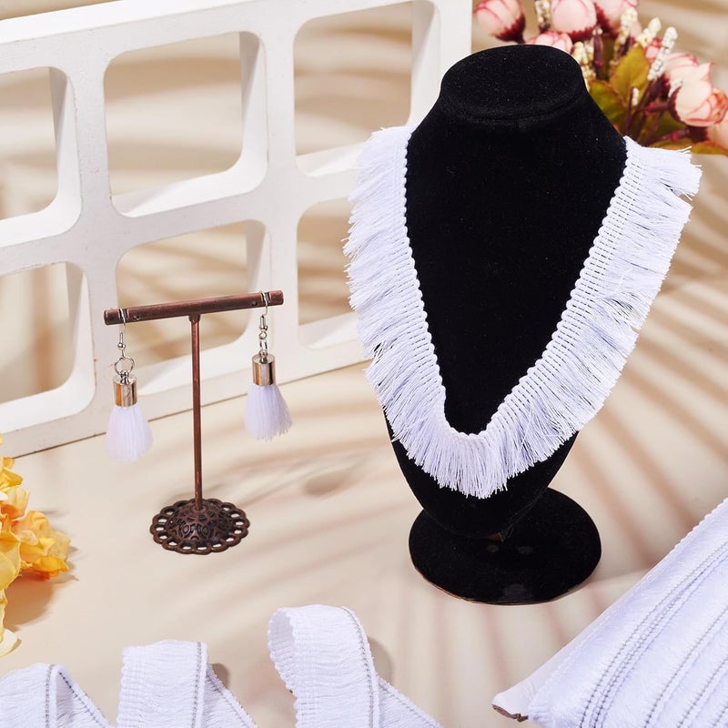 Mega Pet MegaPet White Polyester Fringe Tassel Lace Trim 1 Inch x 82 Feet Chainette Fringe Fibre Trim for Sewing Quilting DIY Home Decoration Clothing Cushions Pillow Curtain Home DIY Crafts - Image 3