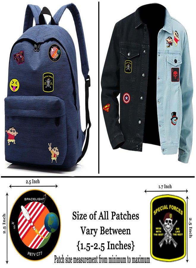 LAZYCHUNKS Printed Iron-on Patches Decoration for Clothes Printed T-Shirt Thinnest Patches for Jackets,Top,Hats,Bags,Jeans Multicolour Design (Pack of 11) - Image 3