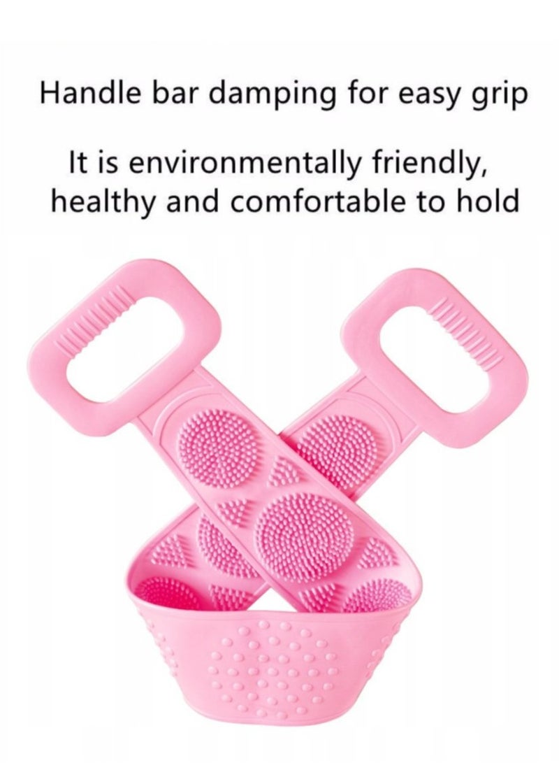 برايم بي جافاودان فرشاة تنظيف الظهر للاستحمام، فرشاة تنظيف الجسم، فرشاة ظهر من السيليكون، فرشاة تقشير الجسم طويلة للغاية مع مقبض، تنظيف عميق وتنشيط البشرة، للرجال والنساء - Image 3