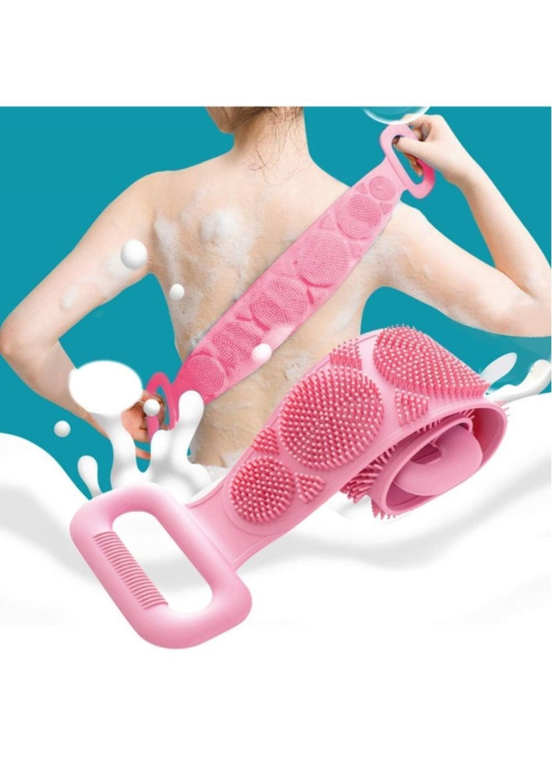 Prime by javaudan Back Scrubber for Shower Bath Scrub Body Brush Silicone Back Brush Extra Long Exfoliating Body Scrubber With Handle, Deep Clean and Invigorate Skin, for Men and Women  - Image 1