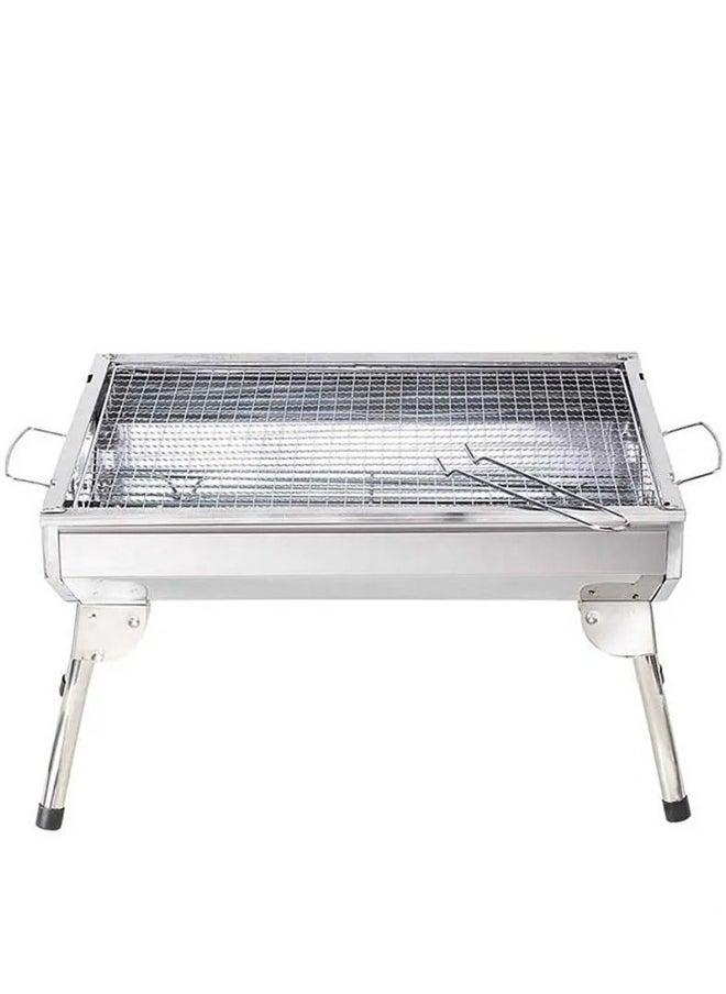 Stainless Steel Portable Travel Folding Barbecue BBQ Charcoal Grill with Legs - Silver Chrome, Lightweight, Foldable - for Camping, Picnic, Outdoor - pzsku/Z1C55CD153DD01E540B2DZ/45/_/1705235189/591f85e0-46ac-4ddc-8a50-c71f21f2d99c