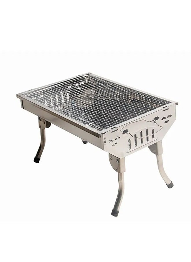 Stainless Steel Portable Travel Folding Barbecue BBQ Charcoal Grill with Legs - Silver Chrome, Lightweight, Foldable - for Camping, Picnic, Outdoor - pzsku/Z1C55CD153DD01E540B2DZ/45/_/1705235191/238e5d43-599d-4621-b6fe-ae3db15e659d