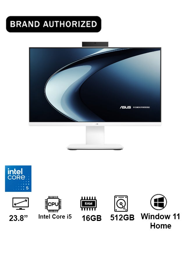 ASUS V400 AiO 23.8-Inch FHD Display, Intel Core 5 210H Processor/16GB RAM/512GB SSD/Windows 11 Home white - Image 1