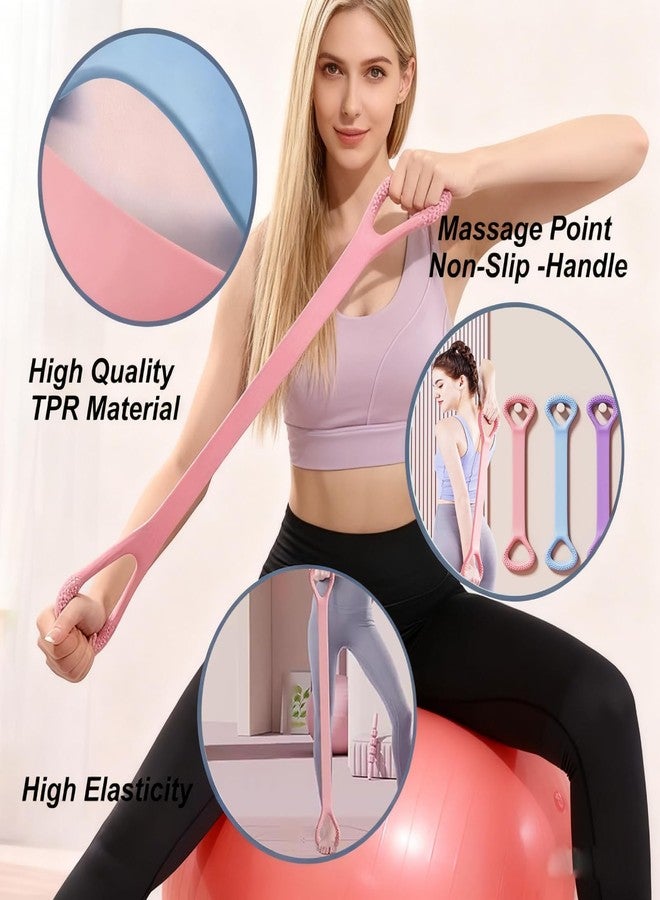 HUSHRICH 3Pcs Resistance Band Exercise Band Women, 20lb Arm Back Shoulder Exercise Elastic Rope Stretch Fitness Band with Handles, Yoga Rope Stretching Bands for Women Physical Therapy 48CM Long - Image 5