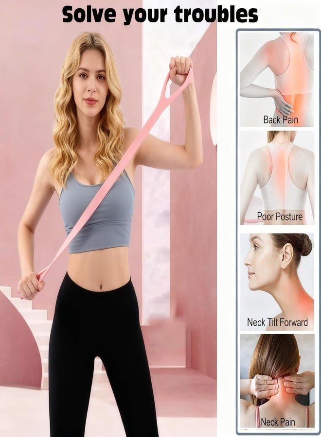 HUSHRICH 3Pcs Resistance Band Exercise Band Women, 20lb Arm Back Shoulder Exercise Elastic Rope Stretch Fitness Band with Handles, Yoga Rope Stretching Bands for Women Physical Therapy 48CM Long - Image 3