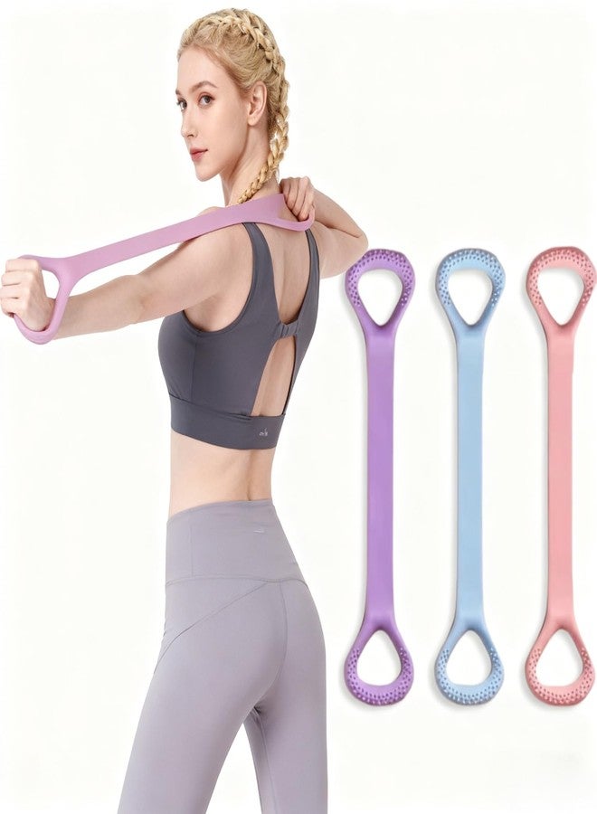 HUSHRICH 3Pcs Resistance Band Exercise Band Women, 20lb Arm Back Shoulder Exercise Elastic Rope Stretch Fitness Band with Handles, Yoga Rope Stretching Bands for Women Physical Therapy 48CM Long - Image 1