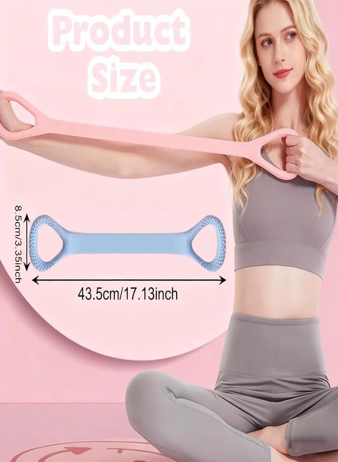 HUSHRICH 3Pcs Resistance Band Exercise Band Women, 20lb Arm Back Shoulder Exercise Elastic Rope Stretch Fitness Band with Handles, Yoga Rope Stretching Bands for Women Physical Therapy 48CM Long - Image 2