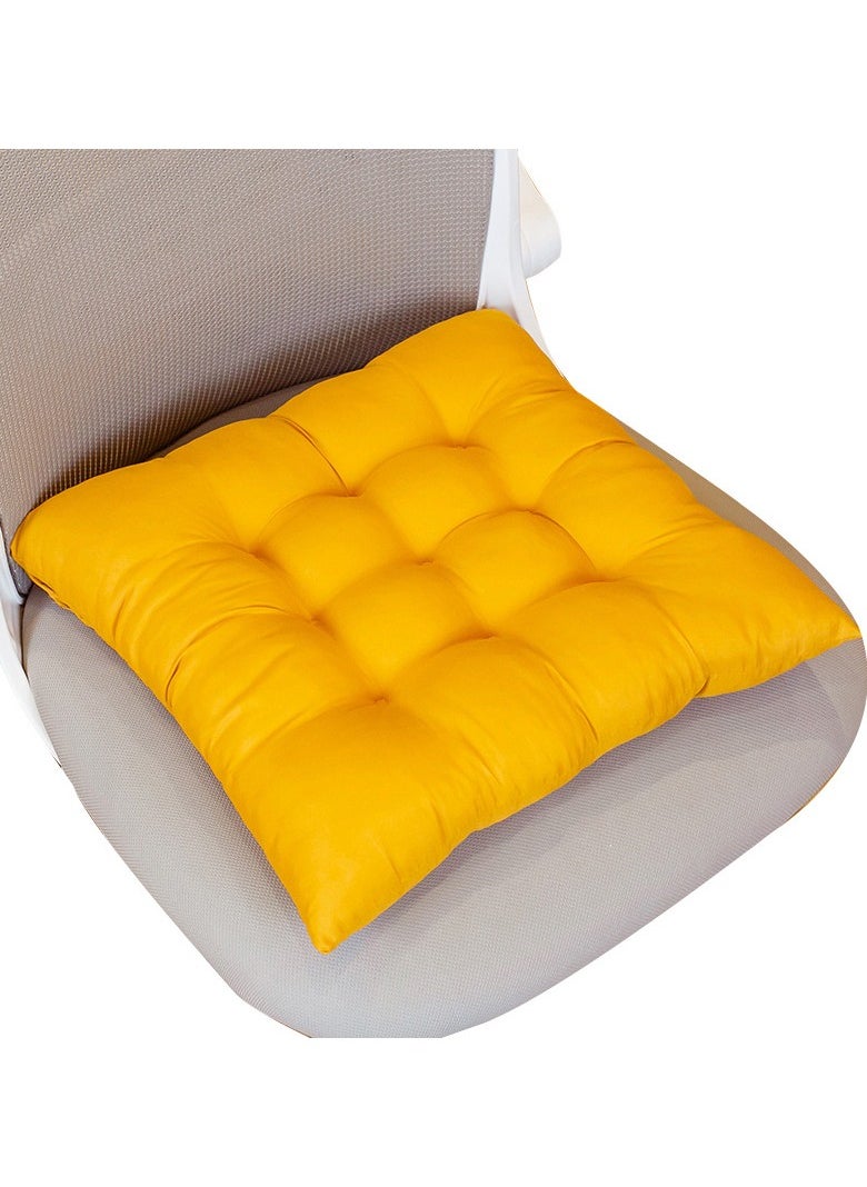 Generic - Chair Pads Seat Cushion with Ties，Thickened Square Soft Fluffy Cushion Backrest Pillow Cushion，Washable，Tatami Mat，Sofa Chair Cushion, Car Seat Cushion，Suitable for Indoor, Outdoor, Garden, Terrace, Kitchen, Office Chairs in Restaurants，Yellow - Image 1