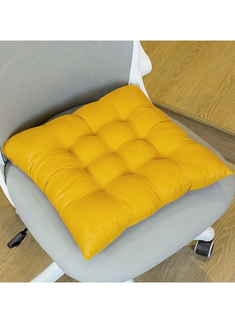 Generic - Chair Pads Seat Cushion with Ties，Thickened Square Soft Fluffy Cushion Backrest Pillow Cushion，Washable，Tatami Mat，Sofa Chair Cushion, Car Seat Cushion，Suitable for Indoor, Outdoor, Garden, Terrace, Kitchen, Office Chairs in Restaurants，Yellow - Image 1