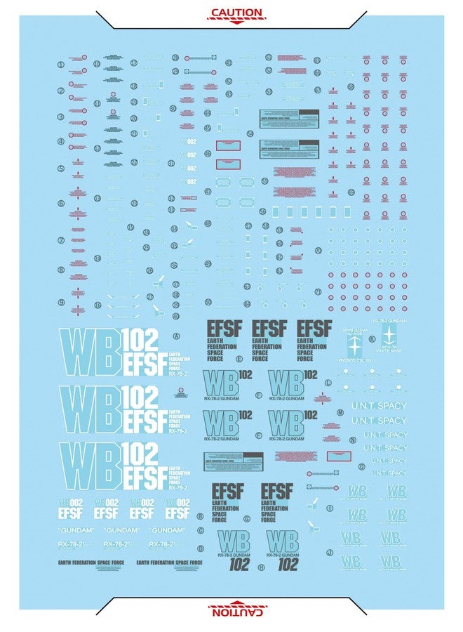 ANSAI Decals Water Sticker Fits MG 1/100 RX 78 2.0 VER 3.0 DIY Modeling Decals - Image 2