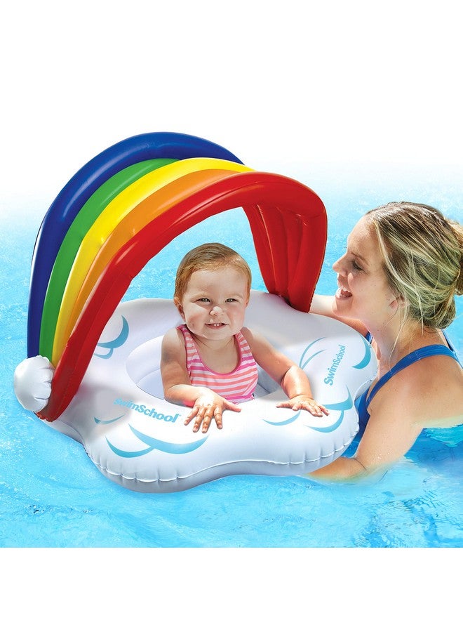 SwimSchool Rainbow Baby’S First Pool Float 6 18 Months Novelty Baby Boat With Adjustable Seat Rainbow - Image 4