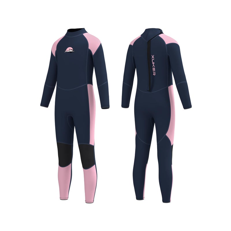 XUKER Kids Wetsuit for Boys Girls Toddlers 3mm Wetsuit Back Zip Neoprene Thermal Full Body Wetsuits for Youth Teens Scuba Dive Swimming Boating Snorkeling - Image 2