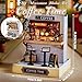 Kisoy Dollhouse Miniature with Furniture Kit DIY 3D Wooden DIY House Kit with Dust CoverHandmade Tiny House Toys for Teens Adults Gift Coffee Time - Image 4