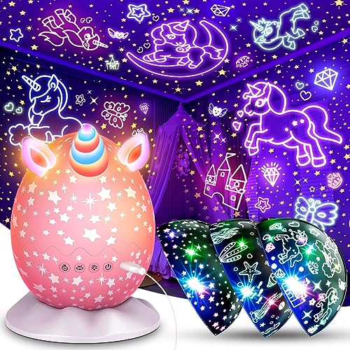 STRAWBETTER Unicorn Night Light Kids Toys 3 in 1 Unicorns & Starry Sky & Sea World Nights Lights Projector for 3 4 5 6 7 8 9 10 11 12 Year Old Girls, Christmas Birthday Gifts for Kids 3-12 Night Lamp for Bedroom - Image 1