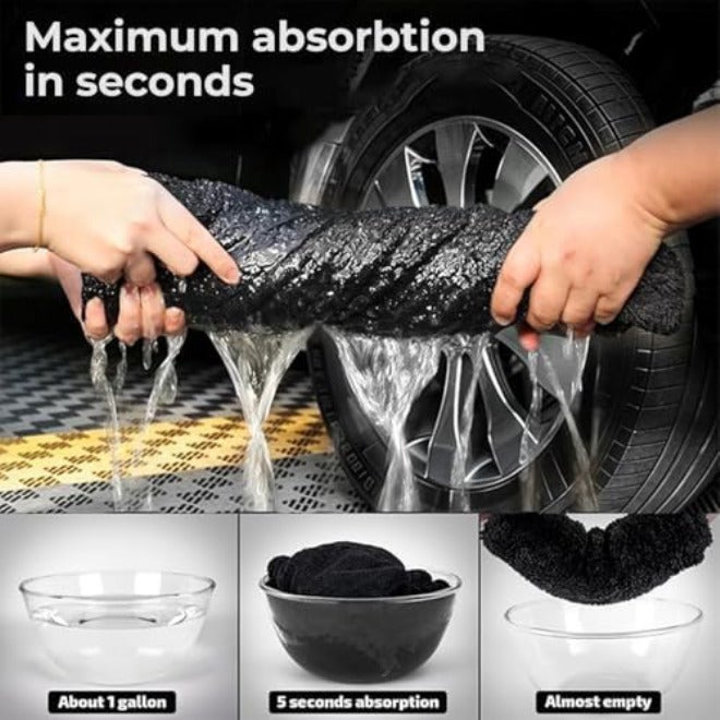 MAXOSHINE قطعة قماش مايكروفايبر من ماكسوشين 1200 GSM لتنظيف السيارات | حلقة ملتوية مزدوجة الجوانب من الوبر الناعم الخالي من الوبر السميك السحري لتنظيف وتجفيف السيارات | إكسسوارات تنظيف السيارات (40×40 سم) - Image 4