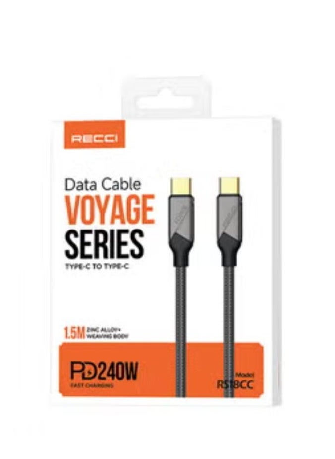 Ritchie RS18CC Travel Series Type-C to Type-C PD 240W Fast Data Charging and 1.5m Charging Cable