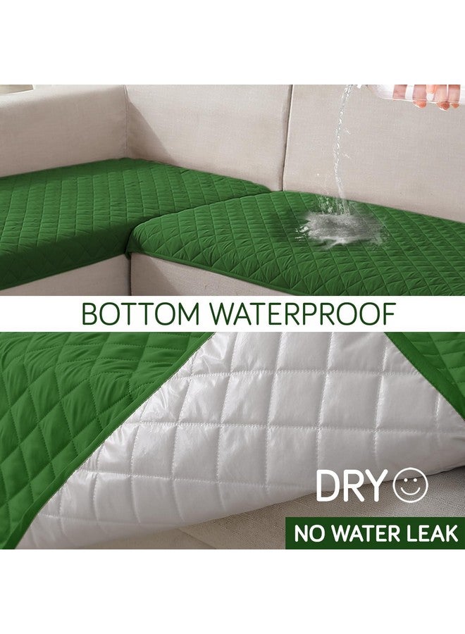 HOKIPO Quilted Waterproof Sofa Cover Mats for 1/2/3 Seater Sofa and L Shape. Make Your Own Sofa Cover Set, Mat Length 81(D) x 60(L) cm, Forest Green (AR-4963-W8) - Image 5
