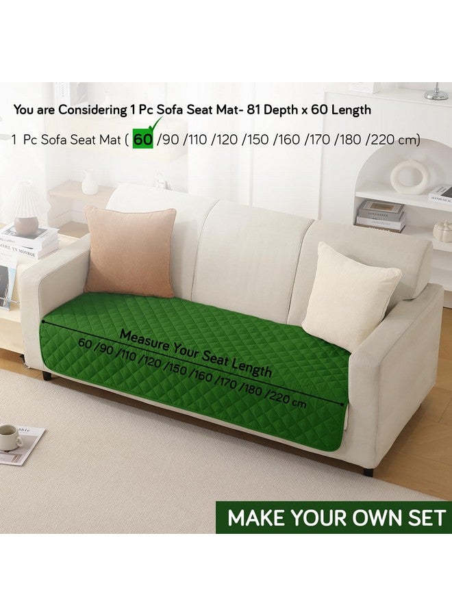 HOKIPO Quilted Waterproof Sofa Cover Mats for 1/2/3 Seater Sofa and L Shape. Make Your Own Sofa Cover Set, Mat Length 81(D) x 60(L) cm, Forest Green (AR-4963-W8) - Image 4