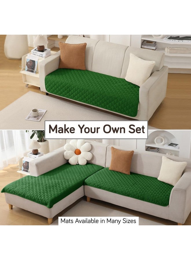 HOKIPO Quilted Waterproof Sofa Cover Mats for 1/2/3 Seater Sofa and L Shape. Make Your Own Sofa Cover Set, Mat Length 81(D) x 60(L) cm, Forest Green (AR-4963-W8) - Image 3