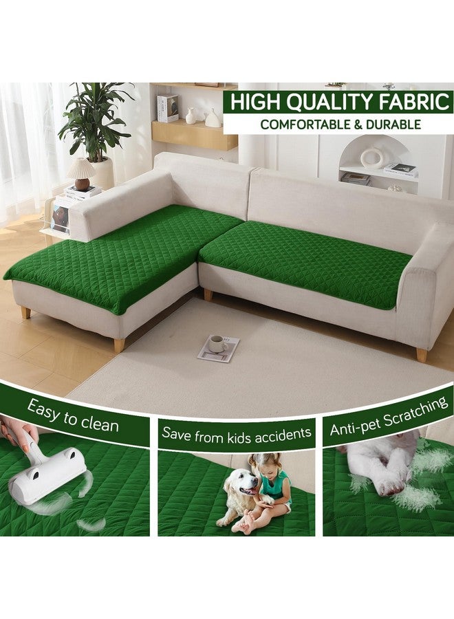 HOKIPO Quilted Waterproof Sofa Cover Mats for 1/2/3 Seater Sofa and L Shape. Make Your Own Sofa Cover Set, Mat Length 81(D) x 60(L) cm, Forest Green (AR-4963-W8) - Image 2