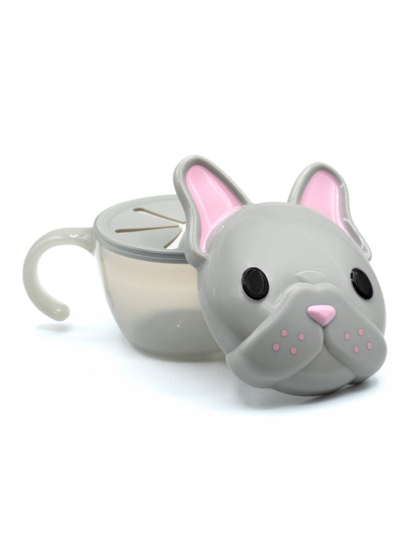 melii Snack Container With Removable Finger Trap For Kids - Bulldog Design - Image 1