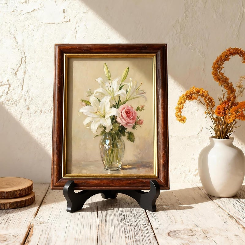 BRNEWO Display Plate Stand -- 6-Inch Plate Display Stand, used for displaying decorative photo frames, plates, collectibles, and photos. Sturdy ABS Stand – 2-Pack - Image 4