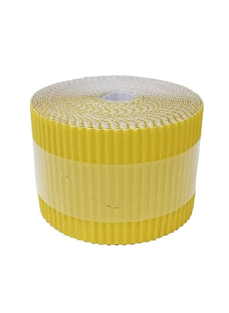 Terabyte Corrugated Display Borders for School Classroom Decorations,Border Rolls for Displays Border Rolls Corrugated Backing Paper for Wall Displays School (Width 10cm x  Length 15cm) Light Yellow Color - Image 1