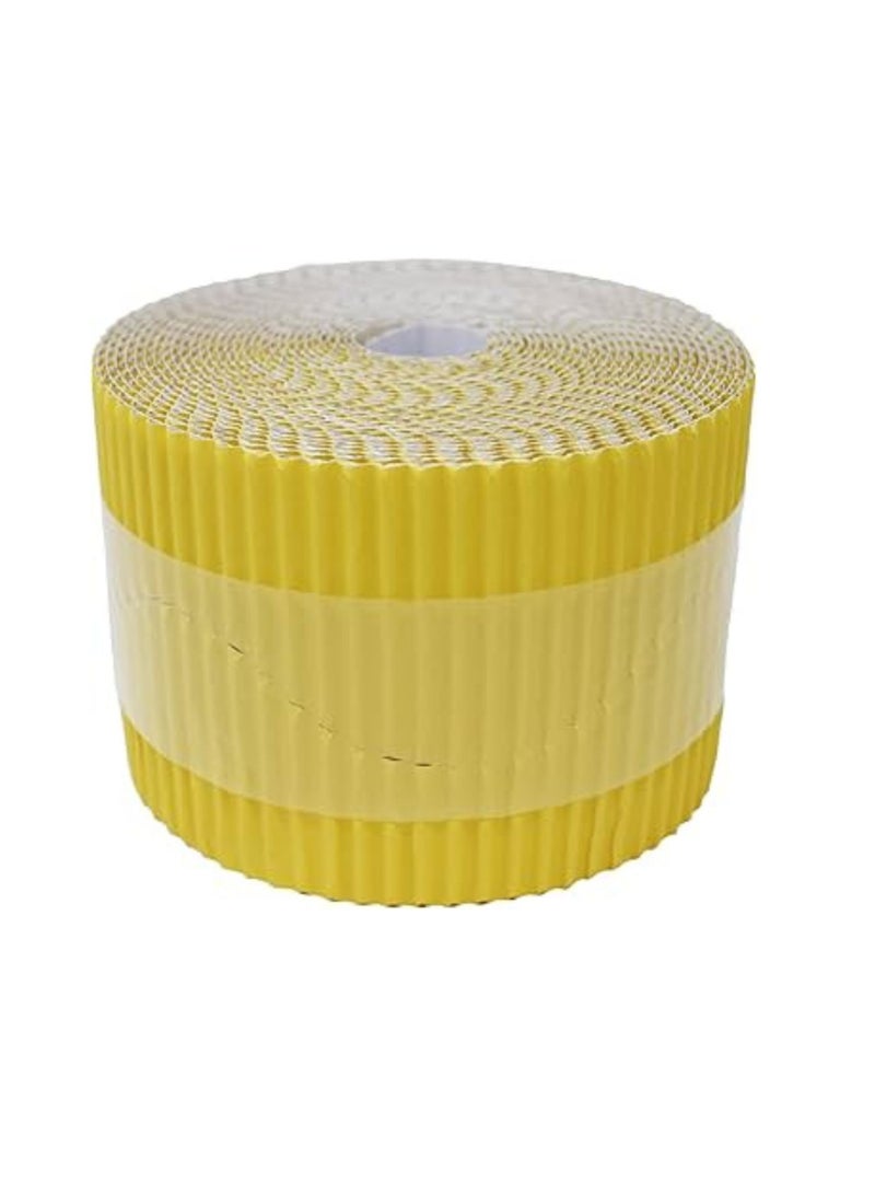 Terabyte Corrugated Display Borders for School Classroom Decorations,Border Rolls for Displays Border Rolls Corrugated Backing Paper for Wall Displays School (Width 10cm x  Length 15cm) Light Yellow Color - Image 2