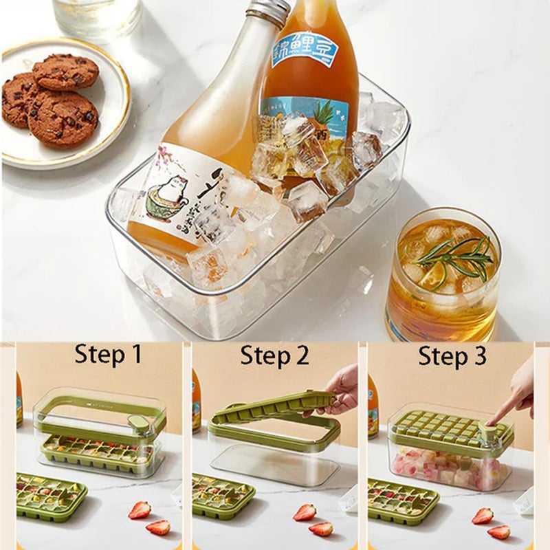 MEZON Ice Cube Tray with Bin and Lid Ice Cube Mold for Freezer Ice Tray for Fridge with Scoop - Image 5