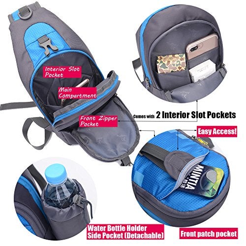 Peicees Chest Crossbody Sling Backpack Bag Travel Bike Gym Daypack for Women Men - Image 3