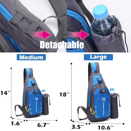 Peicees Chest Crossbody Sling Backpack Bag Travel Bike Gym Daypack for Women Men - Image 5