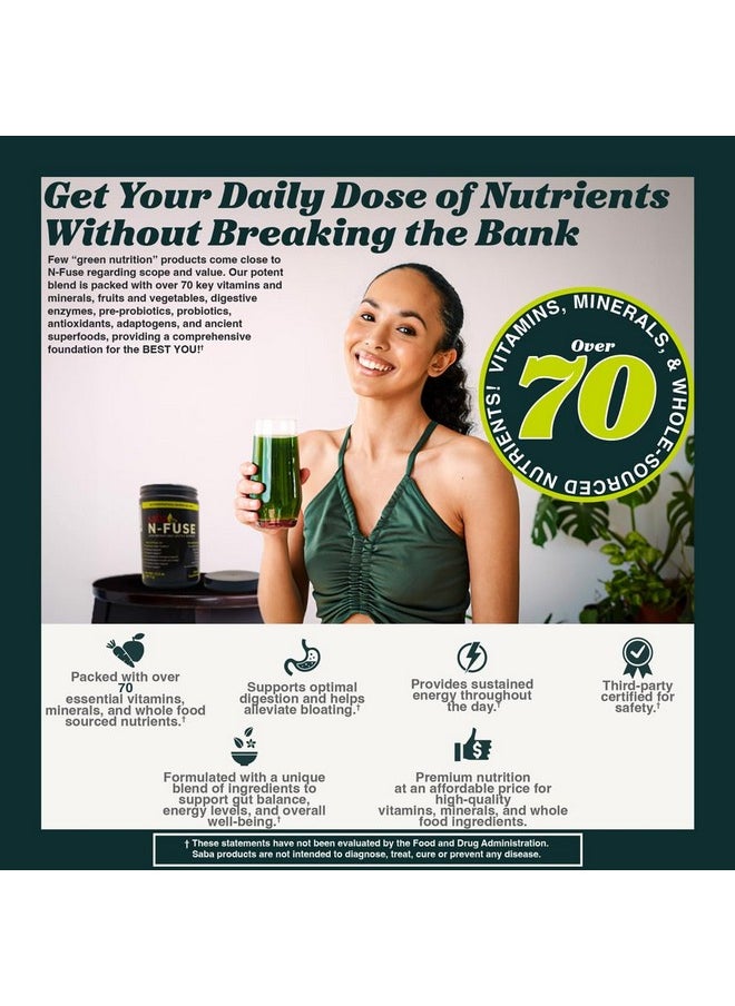 Saba Kombucha Saba N-Fuse: Super Greens for Immune Support, Digestion, & Energy (30 Servings)  - Image 4