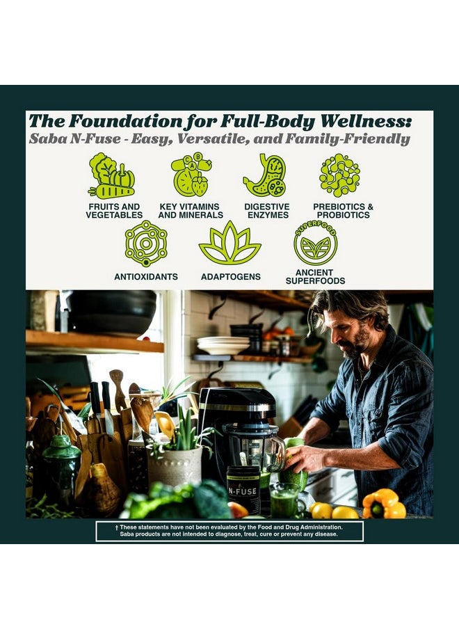 Saba Kombucha Saba N-Fuse: Super Greens for Immune Support, Digestion, & Energy (30 Servings)  - Image 5