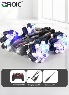 GROIC RC Stunt Car, 2.4GHz 4WD Remote Control Toy Cars, Double Sided Rotating Off Road Vehicle 360° Flips with Lights Music, RC Stunt Car Toys 2.4Ghz & Controlled Remote Control Twist Cars  - Image 1