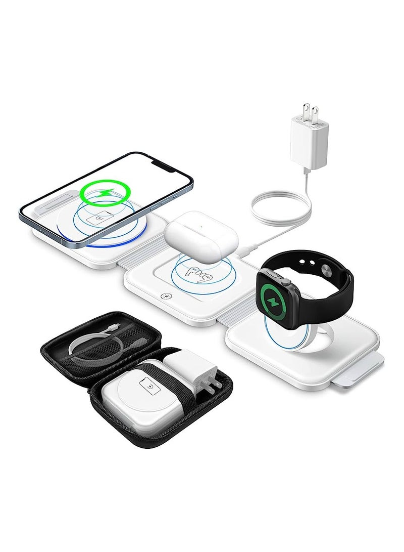 3 in 1 Wireless Charger Foldable Pad 18W Fast Magnetic All-in-One Travel Charging Station With Magsafe For iPhone  - Image 2
